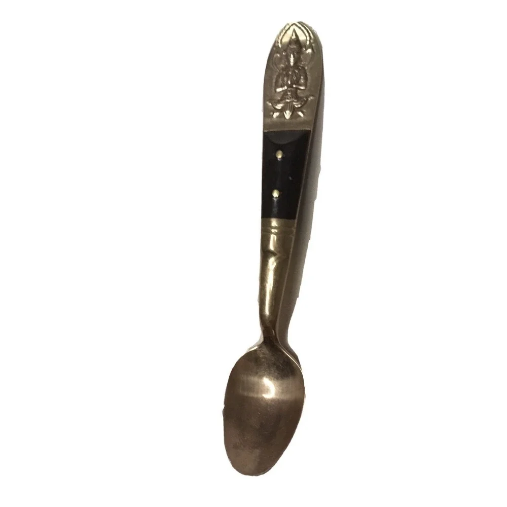 Siam Royal Demitasse Spoon Set Gold Tone Vintage Entertaining Collectible‎